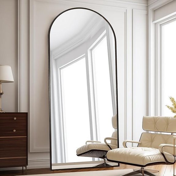 Floor Length Mirror Arch Black Wall or Leaning