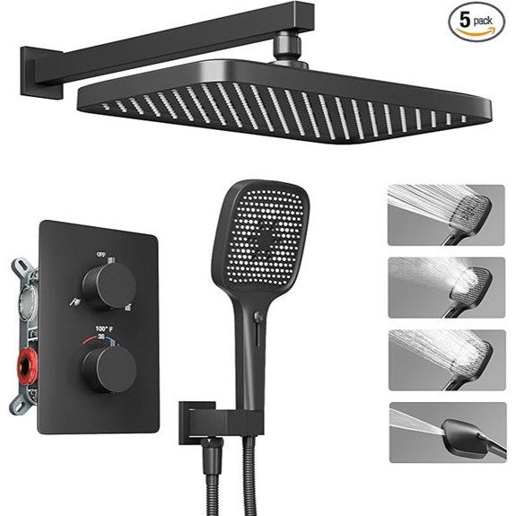 black matte rain shower