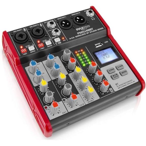 PYLE 4-Channel Bluetooth Sound Mixer with USB