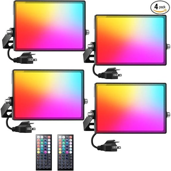 Onforu 700W RGBW LED Flood Light (4 Pack)