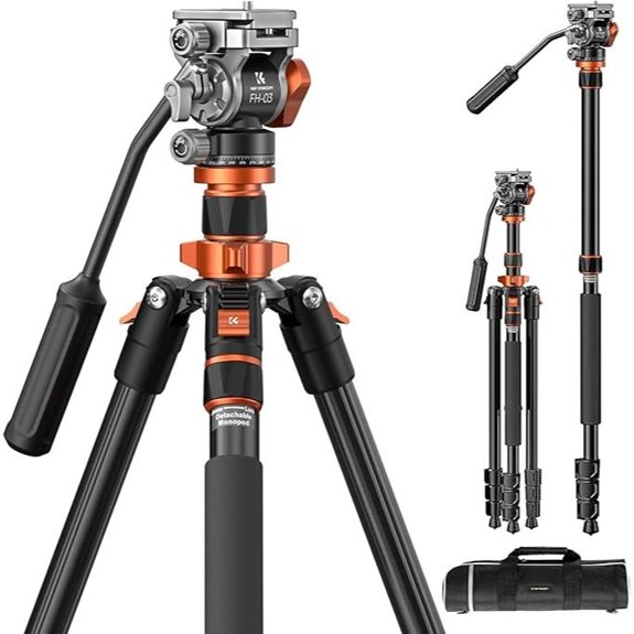 K&F Concept 83 Camera Tripod with Fluid Head