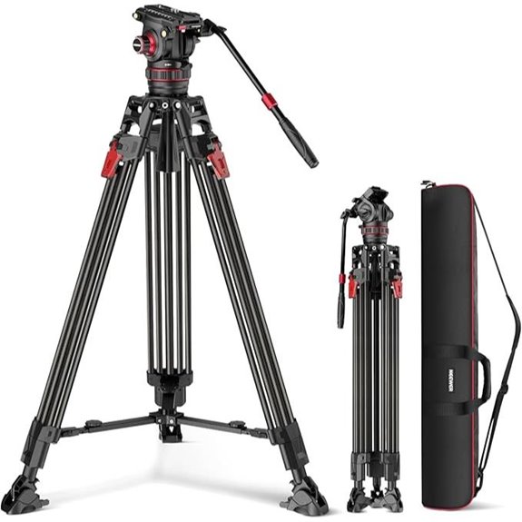 NEEWER 78 Carbon Fiber Tripod with Fluid Head