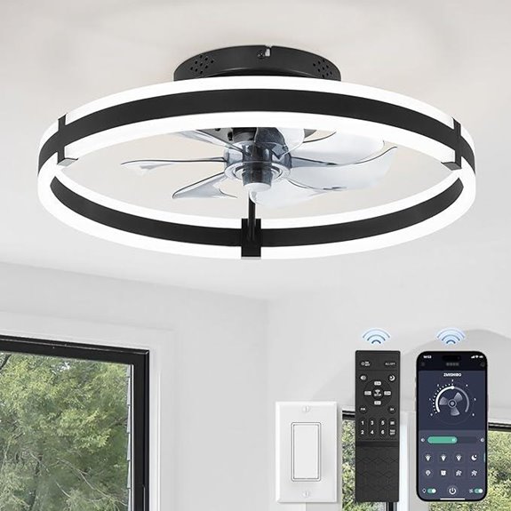 ZMISHIBO 19.7 Ceiling Fan with Lights & Remote