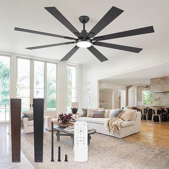 ZMISHIBO 72 Ceiling Fan with Lights and Remote