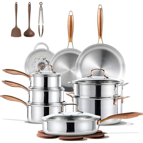 CAROTE 23pcs Stainless Steel Cookware Set