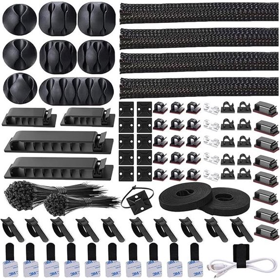 311Pcs Cable Management Kit with Clips and Ties