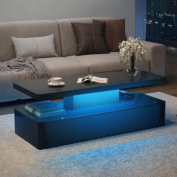 MXV Modern Coffee Table with RGB LED Lights