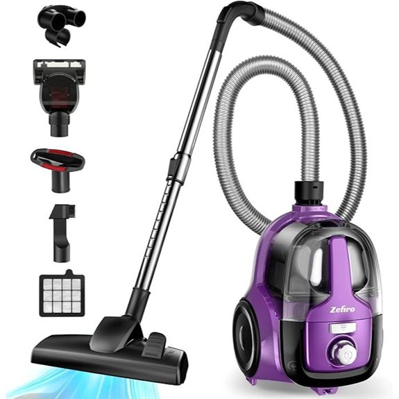 Zefiro Corded Canister Vacuum with HEPA Filter