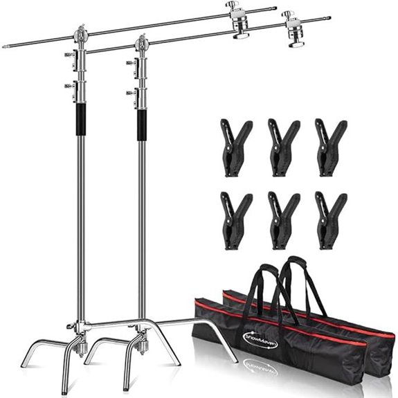 2-Pack Heavy Duty C-Stand with Arm & Grip Heads