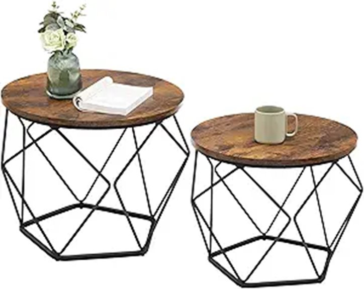VASAGLE 2-Piece Small Coffee Tables Set