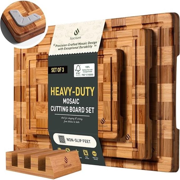 Heavy Duty Bamboo Cutting Boards (3 Pack)