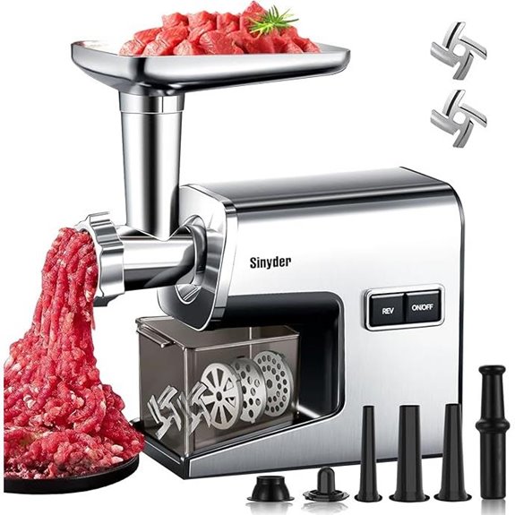 Electric Meat Grinder with Blades and Sausage Tubes