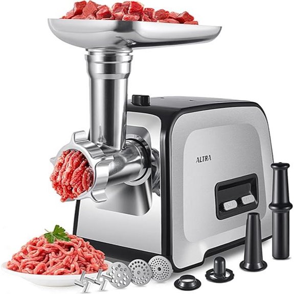 Electric Meat Grinder with Sausage Stuffer and Accessories