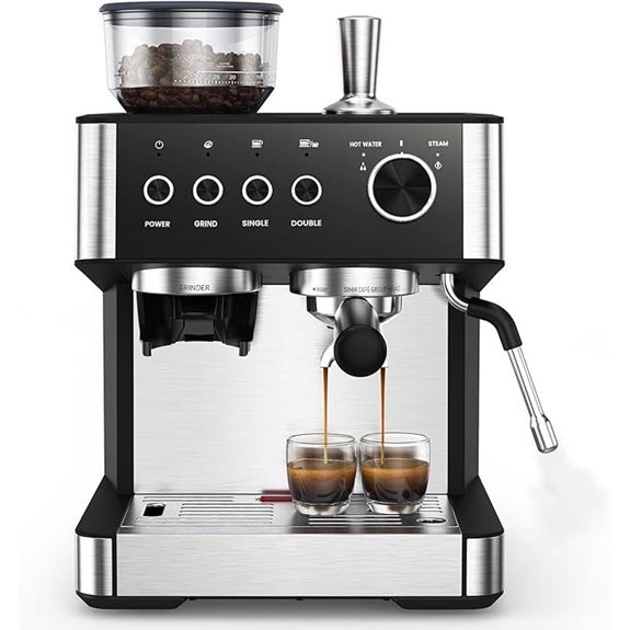 20-Bar Espresso Machine with Grinder and Milk Frother