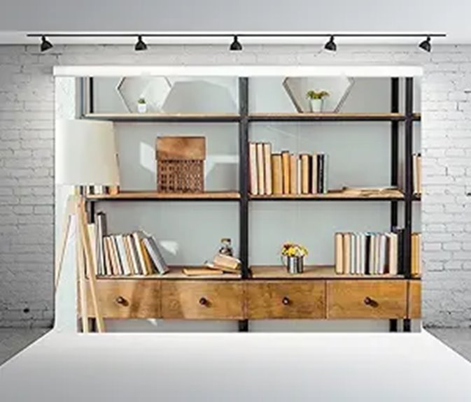 BELECO 7x5ft Fabric Bookshelf Background for Zoom