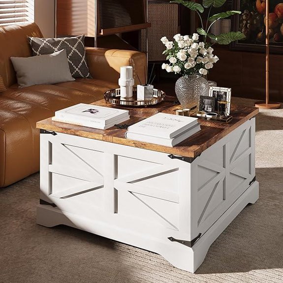 MXV Farmhouse Coffee Table with Storage