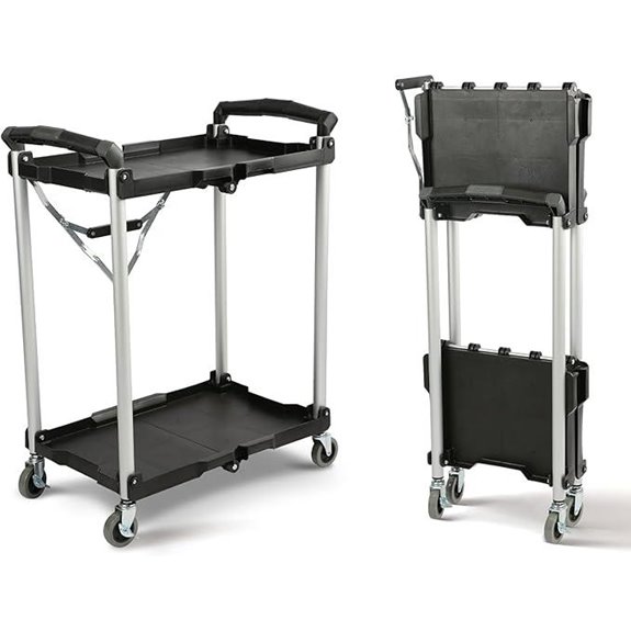 Olympia Tools Foldable Service Cart 2-Layer Black