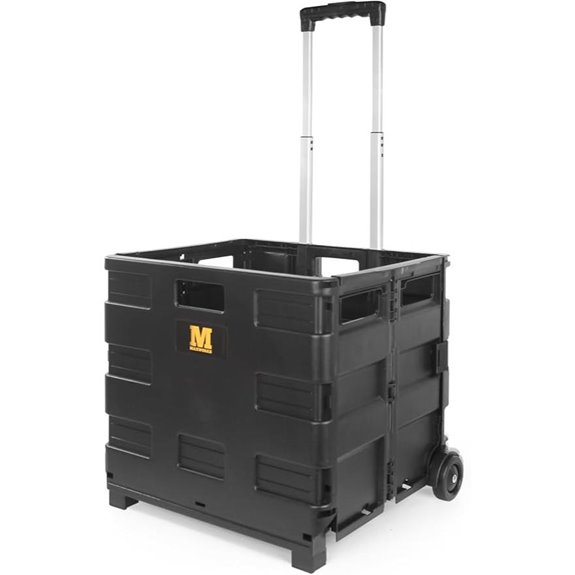 MaxWorks Collapsible Rolling Dolly Cart with Storage