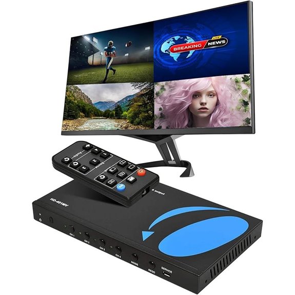 OREI 4-in-1 HDMI Switcher with Quad Screen Support
