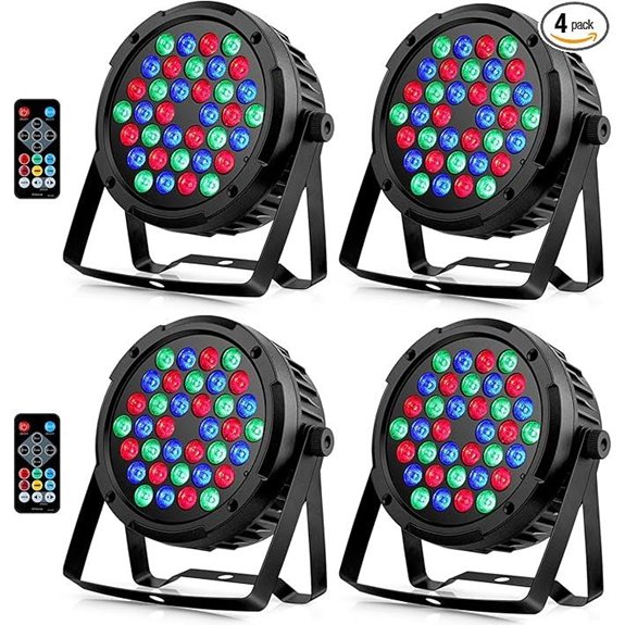 36LED RGB Par Lights 4 Pack with Remote DMX
