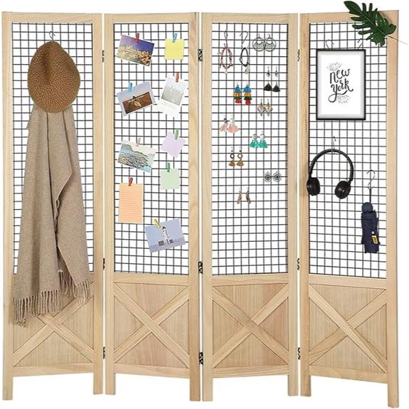 Wnutrees 4-Panel Freestanding Gridwall Display Screen