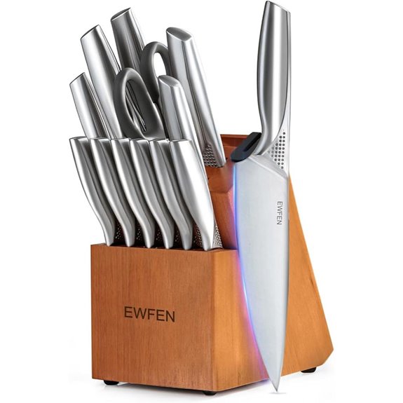 EWFEN 14-Piece Kitchen Knife Set with Block