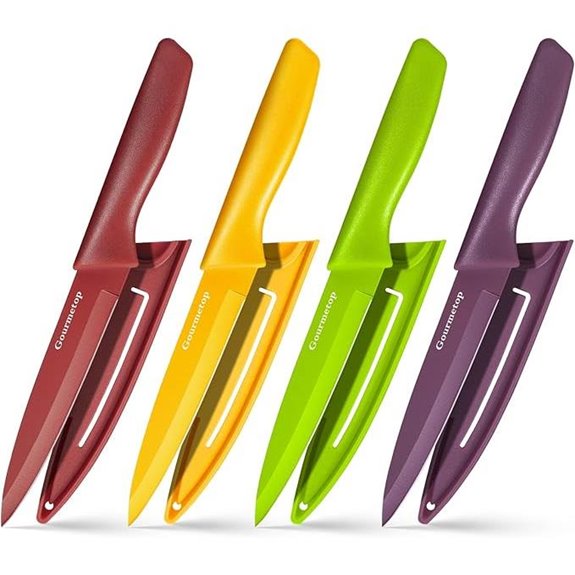 Paring Knife Set of 4 with Covers and Handles