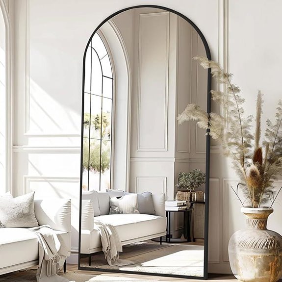 76X34 Full-Length Arched Mirror with Stand