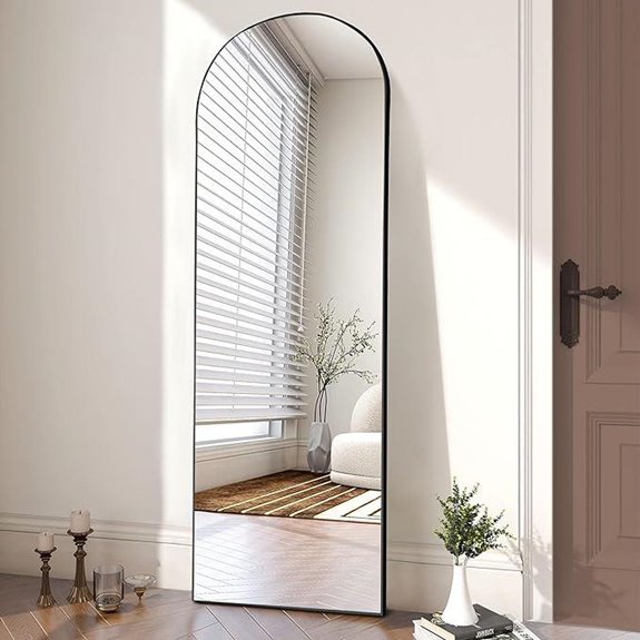 OLIXIS Full Length Mirror with Stand and Wall Hooks