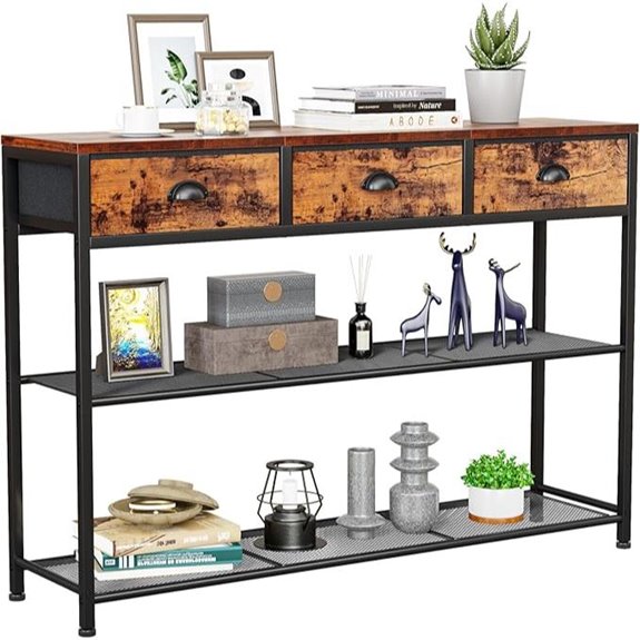 Furologee Entryway Console Table with 3 Drawers
