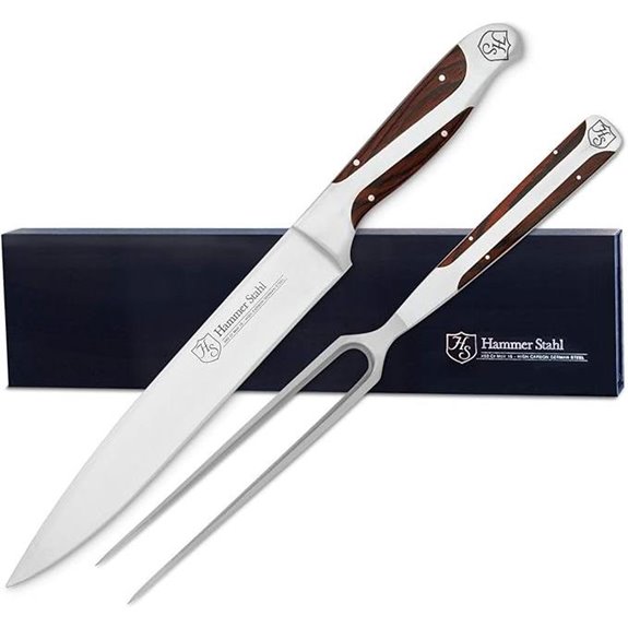 German High Carbon Steel Carving Knife & Fork Set