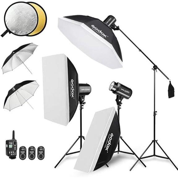 Godox 750W Studio Strobe Lighting Kit with Accessories