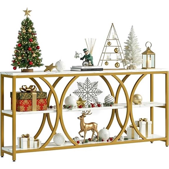 gold framed marble console