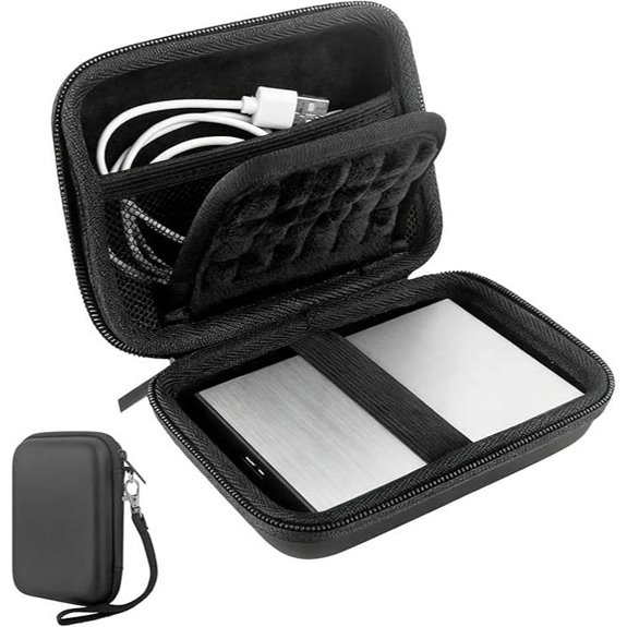External Hard Drive Case with SD & Cable Compartments