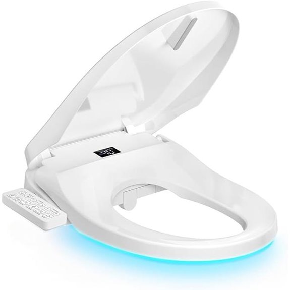 Heated Bidet Toilet Seat with Nightlight and Dryer