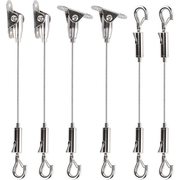 Heavy Duty Picture Hanging Kit with Adjustable Cable