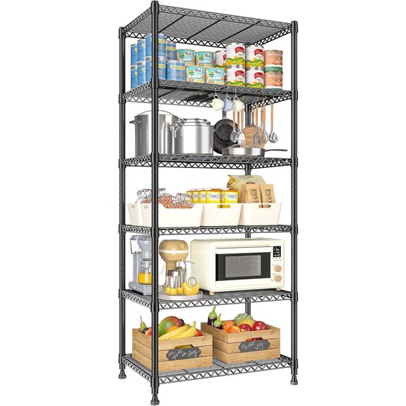 REIBII 72” Heavy Duty 6-Tier Wire Shelving Unit