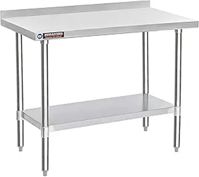 DuraSteel NSF Commercial Kitchen Table with Shelf