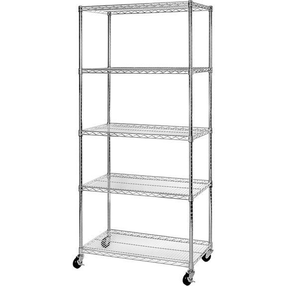 Seville Classics Heavy Duty 5-Tier Steel Wire Shelf