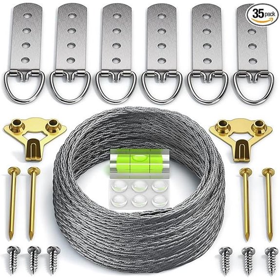 Heavy Duty Picture Hanging Kit with D-Ring & Wire