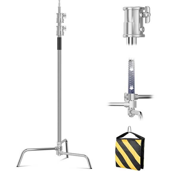 Heavy Duty Stainless Steel C Stand with 10.8ft Height