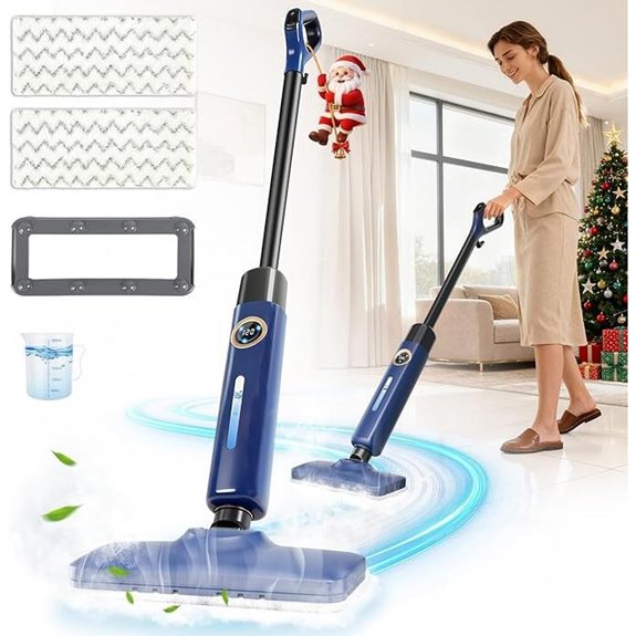 1500W Floor Steam Mop with LED Display