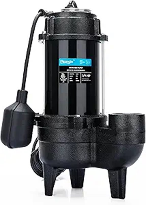3/4 HP Submersible Sewage Pump with Float Switch