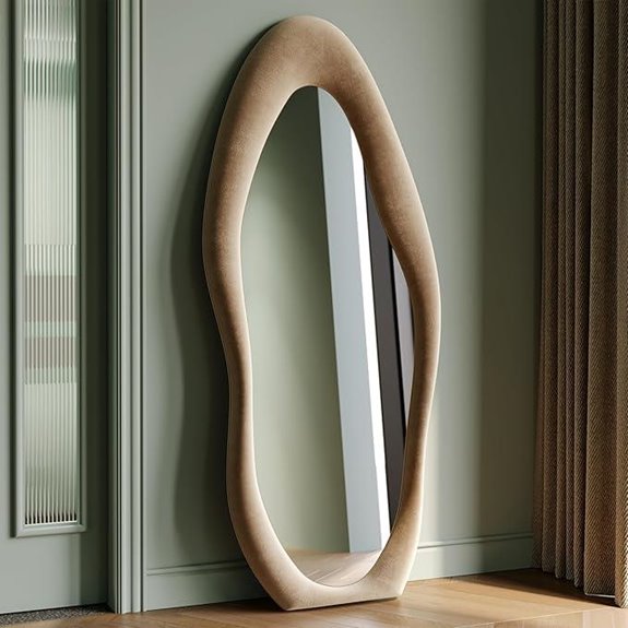 Honyee Full Length Wavy Wall Mirror with Frame
