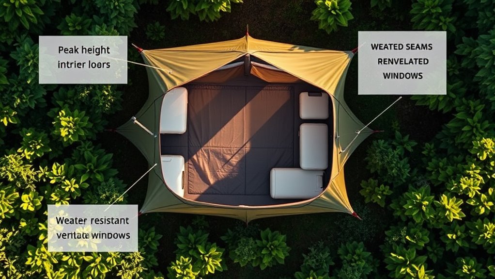 ideal tent height for comfort