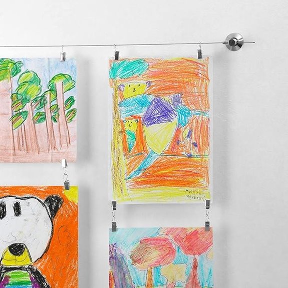 Art Display for Kids Artwork with Clips