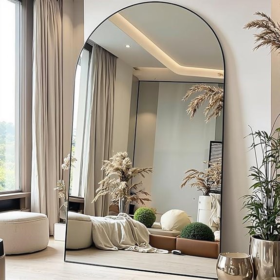 Oversized Black Full-Length Floor Mirror