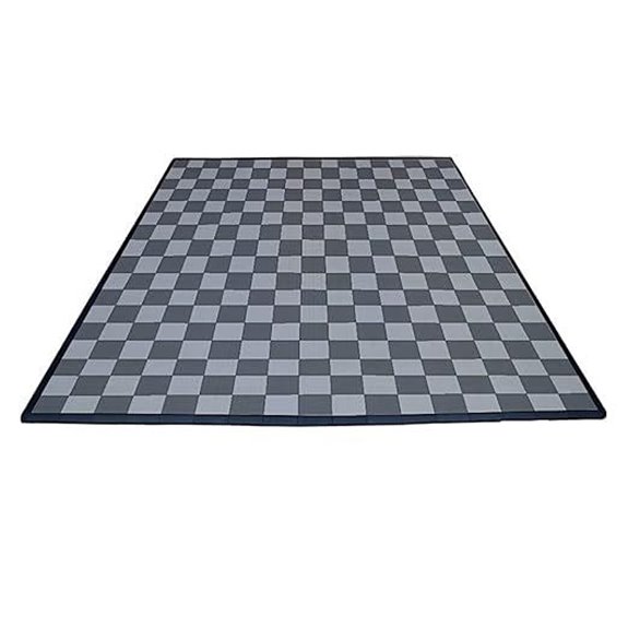Speedway Garage Floor Mat Kit for 2-Car Large Checkered - Grey/Silver