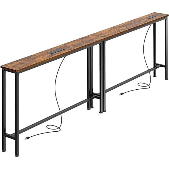 large console table with charger