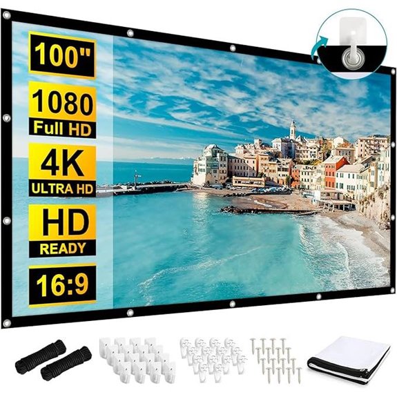 100-Inch Double-Sided Foldable Outdoor Projection Screen